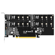 MAIWO KCSSD10 PCIEx4 Carte Adaptateur , Protocole M.2Nvme Carte Adaptateur de Matrice Ssd à Quatre Baies Prend en Charge Mn7 / 8/10 / Serveur Win /