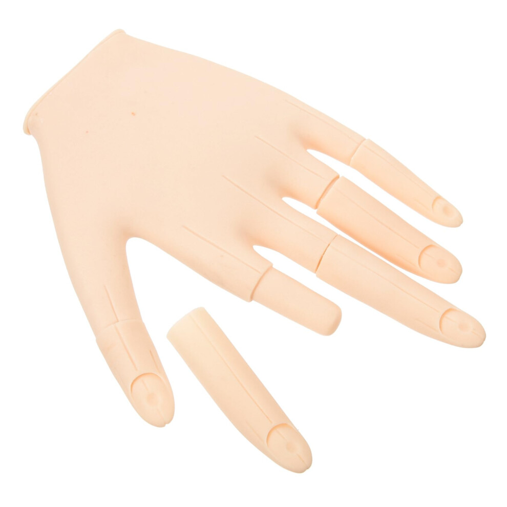 Flexible Silicone Nail Practice Hand with Detachable Joints and Realistic Design for Salon and Home Use