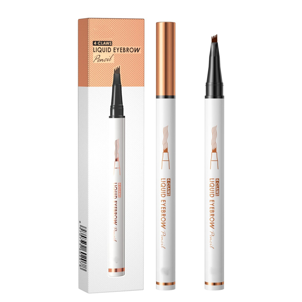 Brown Waterproof Eyebrow Pencil With 4Tip Precision For Natural Hairlike Strokes, Microblading Dark