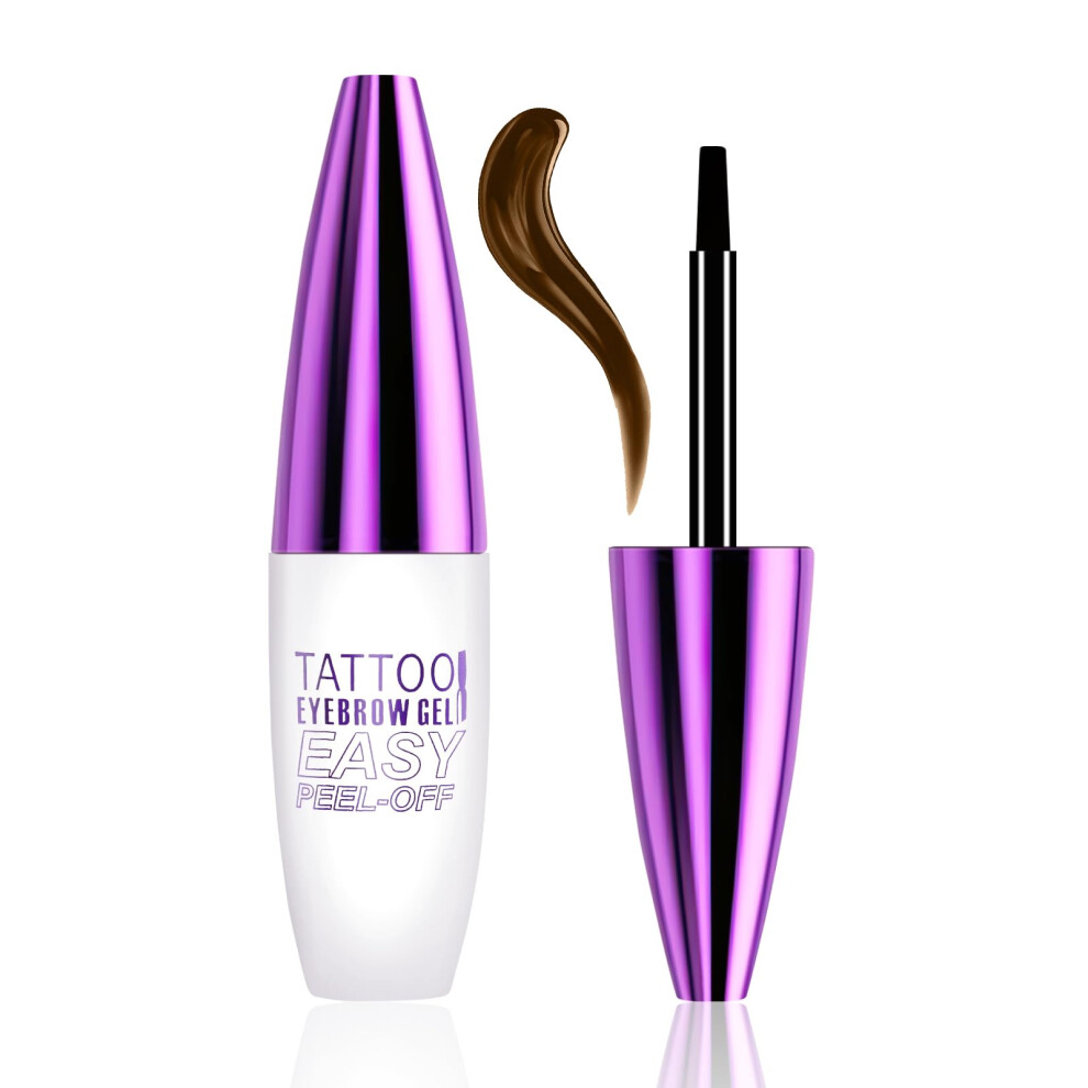 Brown Peel Off Eyebrow Tint Waterproof Long Lasting Gel Easy Application For Natural Brows 02 Light
