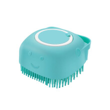 Dog Silicone Rubber Bathing Brush Pet Massage Shampoo Dispenser Brushes for Dogs and Cats Shower Grooming - -Green
