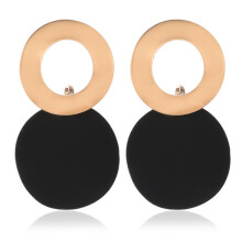 Fashion Geometric Earrings Simple Three-Dimensional Disc Earrings Earrings Irregular Round Earrings for Women Black