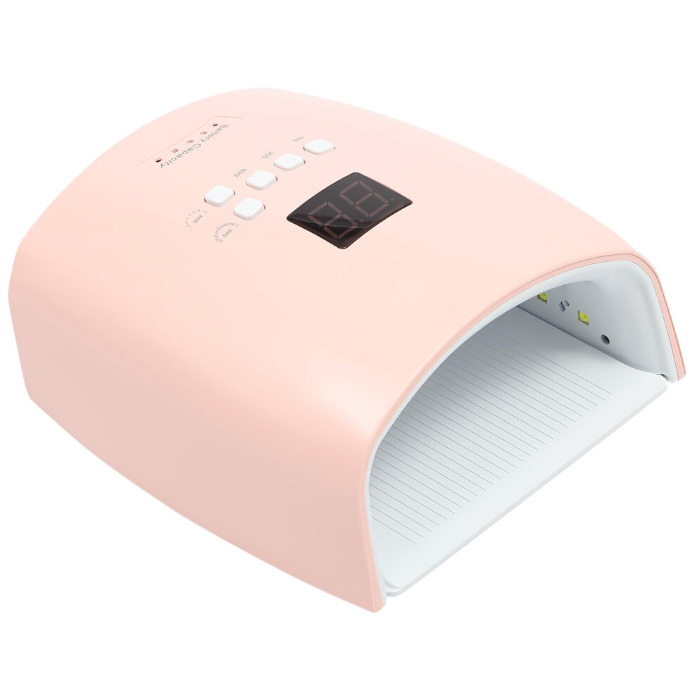 Pink Rechargeable Cordless Uv Led Nail Lamp 48W Fast Even Curing With 4 Timer Settings For Salon And Home