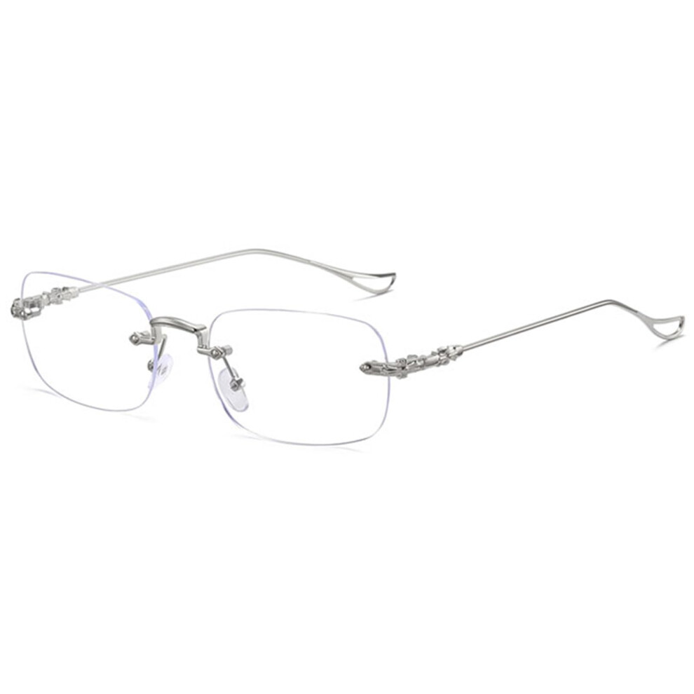 Blue/Light/Silver Blocking Frameless Reading Glasses 1.00X Rimless Eyeglasses For Men And Women