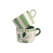 Selbrae House Flora Stripe Set of 2 Ceramic Espresso Cups