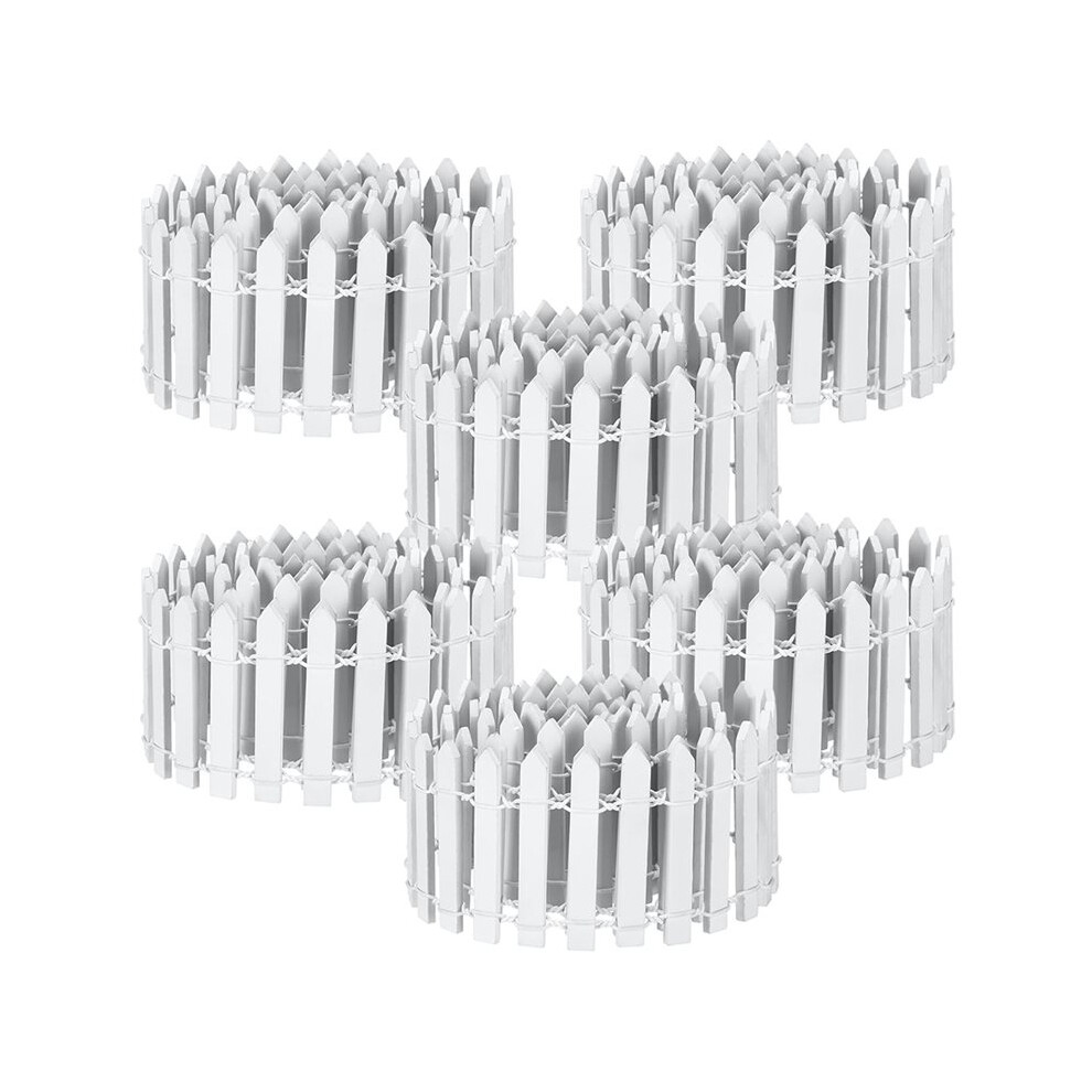 6-Pack 35Inch White Fairy Fence Wood Miniature Garden Picket Fence For Diy Plant Pot House Home Outdoor Diorama 6031771415063