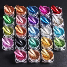 Chrome Nail Powder Set 23 Metallic Shades Mirror Chrome Finish Y2K Magic Pigment Kit for Nail Art