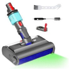 Cabezal de Trapeador Eléctrico con Botón Interruptor de Cepillo de Lavado para V7 V8 V10 V11 V15 Luz Verde Húmeda y Seca para Pisos Duros