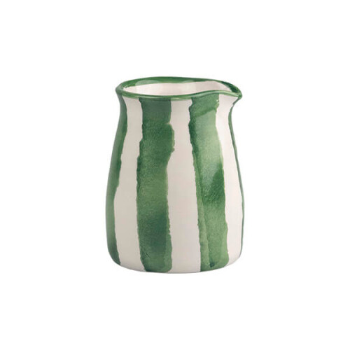 Selbrae House Small Green Stripe Ceramic Jug