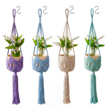 4 Pack Hanging Basket Indoor Outdoor Hanging Plant Pots Indoor Outdoor Pot Holder (Plant & pot not included)