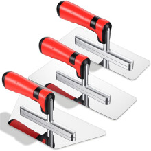6 Pieces Polished Stainless Steel Drywall & Concrete Trowels with Soft Grip Handle, Paint Plastering & Finishing Tools