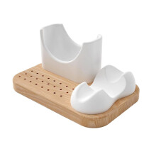 Nails Drill Bit Holder and Organizer, 24 Hole Wooden Base with Silicone Holder for Nails Drill Machine and Grinding Pen