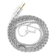 T7 336-Aderige Verzilverde Oortelefoonkabel Upgrade 3,5 mm Stekker 2-Pins Connector HiFi Stereo 4-Aderige Headsetkabel Zonder Microfoon