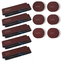 Sanding Belts & PSA Sanding Discs Set - 10 Pack 4x36 Inch Aluminum Oxide Belts and 18 Pack 6-Inch Self-Adhesive Discs