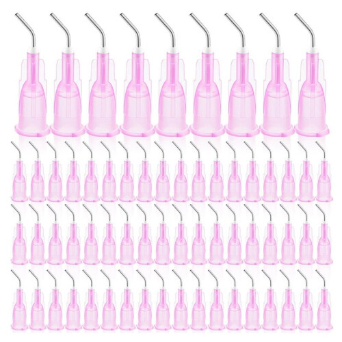 300 Pcs Bent Dispensing Tips Blunt Tip Dispensing Needles Dental Pre Bent Flow Dispensing Needle Tips