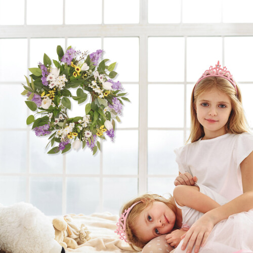 Lavender and Tulip Wreath50cm Silk 2