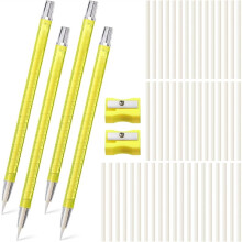 Chalk Pencil Refillable Set, Sewing Tailors Chalk Pencil and White Refill Fabric Markers for Patterns DIY Long Lasting