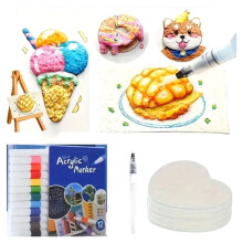 Magic Paint Paper DIY Brushes Sponge Texture Painting 3D Sculpting Set with Drawing Pens Magics Texture Painting Kit