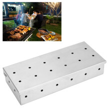 BBQ Smoker Box Stainless Steel Large Capacity Wood Chip Smoking Box for Gas Grill