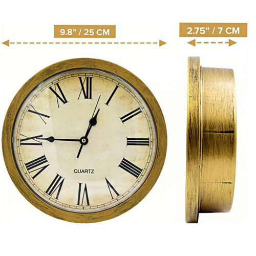 Hidden Wall Clock Safe Gold with Shelves for Discreet Storage and Easy Access Hinged Face 1