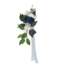 Flori artificiale cu trandafir pentru spătarul scaunului, pentru nuntă, 13 cm
