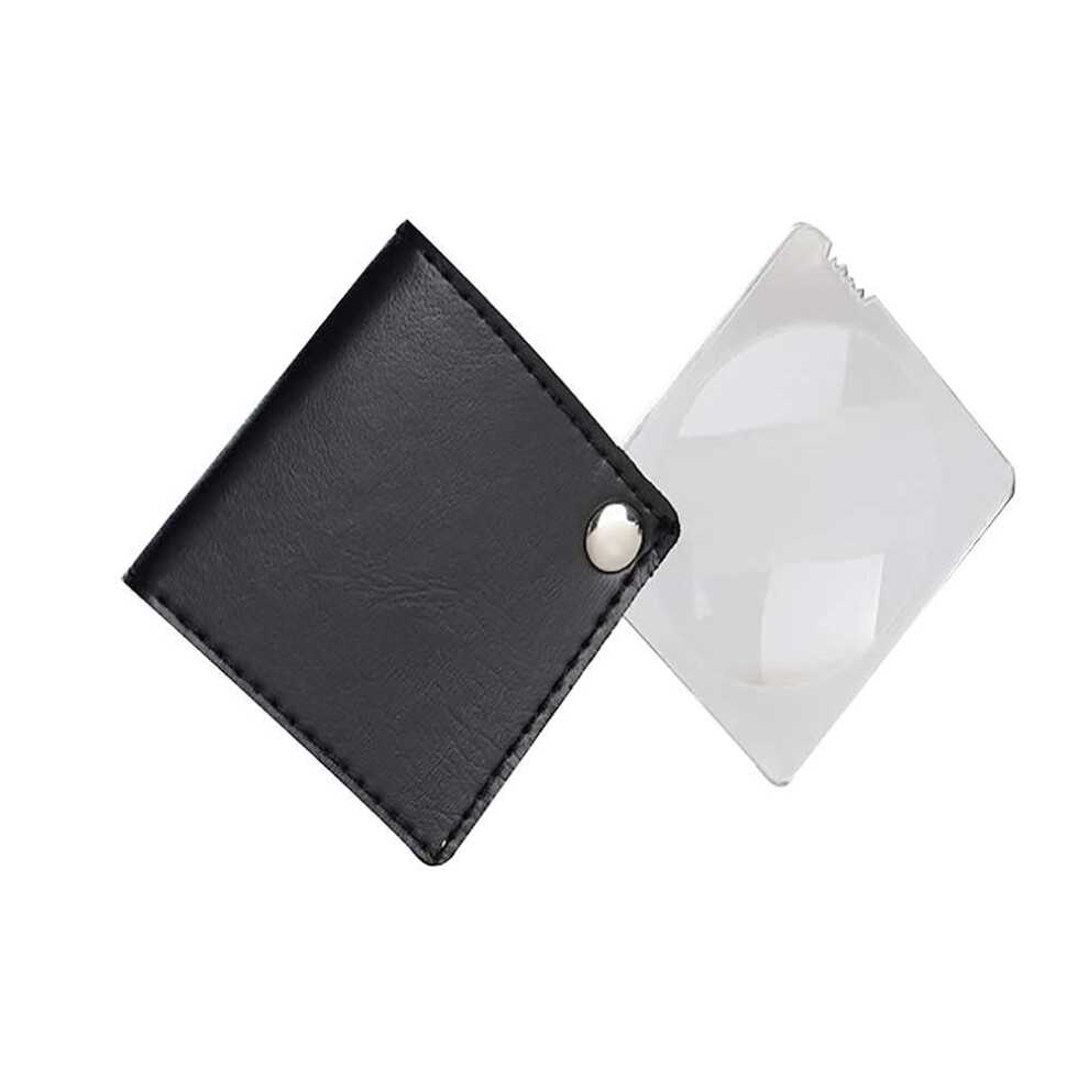 Black Handheld Magnifying Glass With Clear Glass Lens, Foldable Reading Magnifier For Small Print,