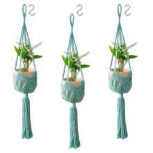 3 Pack Hanging Basket Indoor Outdoor Hanging Plant Pots with 4 Hooks Indoor Outdoor Pot Holder Use (Plant & pot not included)