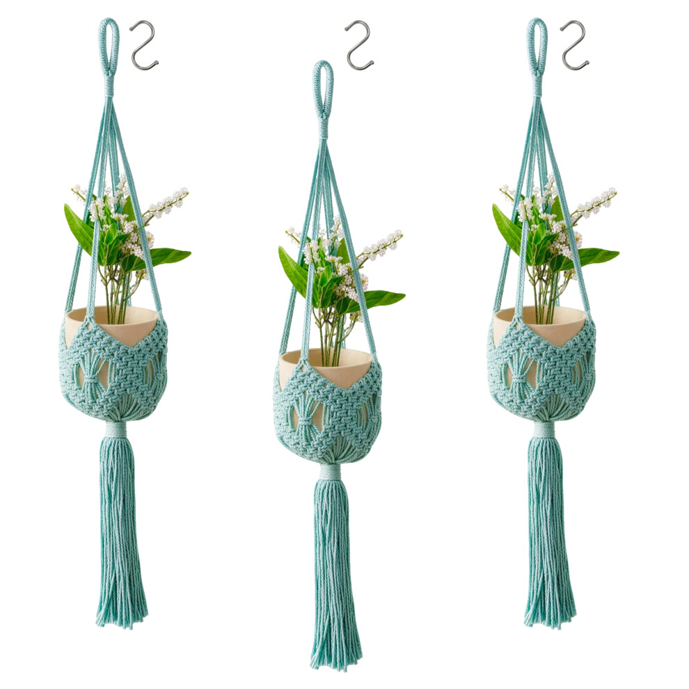 Deao Toys 3 Pack Hanging Basket Indoor Outdoor Hanging Plant Pots With 4 Hooks Indoor Outdoor Pot Holder Use (Plant & Pot Not Included)