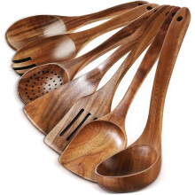 Kochlöffel Aus Holz - 7-Teiliges Küchenutensilien-Set Aus Holz, Küchenutensilien-Set Aus Naturholz