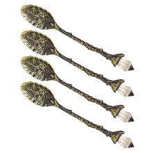 Crystal Head Decorative Kirsite Spoon Rustproof-Bronze