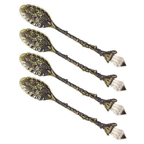 Crystal Head Decorative Kirsite Spoon Rustproof-Bronze