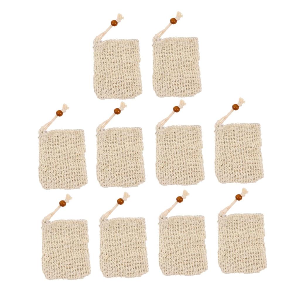10Pcs Exfoliating Soap Saver Pouches with Drawstring Mesh for Shower Bath and Travel Use