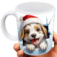 Christmas Themed Animal Design Durable Ceramic Mugs-Little dog