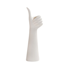 Daumenförmige Keramikvase, schwarz oder weiß, 22 x 10 cm & 28 x 7 cm