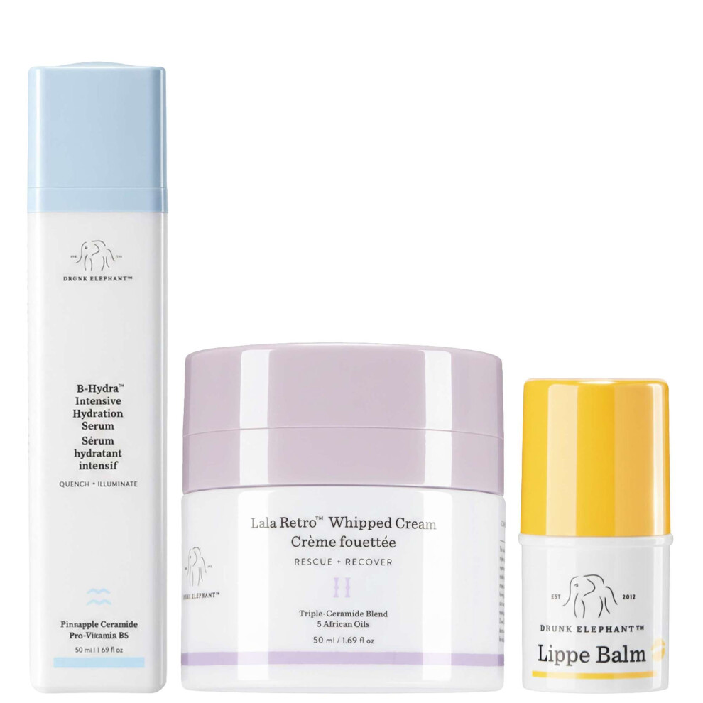 Drunk Elephant Cream Bundles Trio: Hydration Serum 50Ml Lala Retro Whipped & Lippe Balm