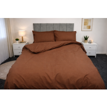 (Chocolate , Super King) Plain Duvet Cover, Quilt Cover Set with Pillowcases, Bedroom Bedding Bed Set in following colours and Sizes