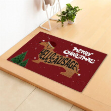 (A) Funny Dachshund Christmas Doormat for Winter Welcome