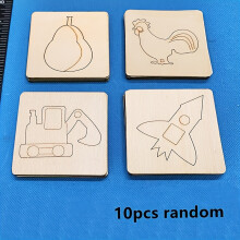 (10) Children's Educational Toys, Set Of 10 Pieces, Includes Wooden Painting Template Set, Coloring Puzzles And Drawing Boards With