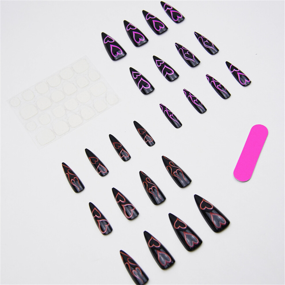 Creation-3C Gothic Press-On Nails 24Pcs, Matte & Glossy