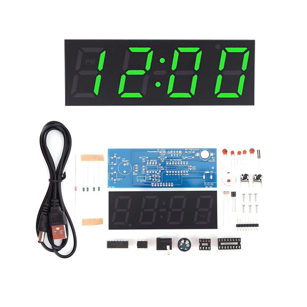 Diy Digital Clock Kit Display Date Week Temperature Alarm Soldering Project Learning Practice Solder Diy Electronic Kit 6034112399572