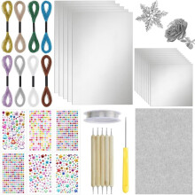Aluminum Crafts Kits, 25 Sheets Foil Sheets, Decorative Metal Sheet Embossing Tools, Silver Shimmer Crafting Accessory