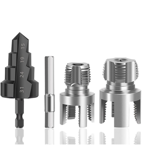 1/2 3/4 PPR/PVC Water Pipe Threader Internal External Threading Triple-Flute Counterbore Drill Bit Plastic Pipe Threader