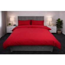 (Red, Super King) Plain Duvet Cover, Quilt Cover Set with Pillowcases, Bedroom Bedding Bed Set in following colours and Sizes