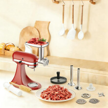 For KAMJUNTAR Meat Grinder Attachment for Stand Mixer, 16-Piece Food Grinder & Sausage Maker Set
