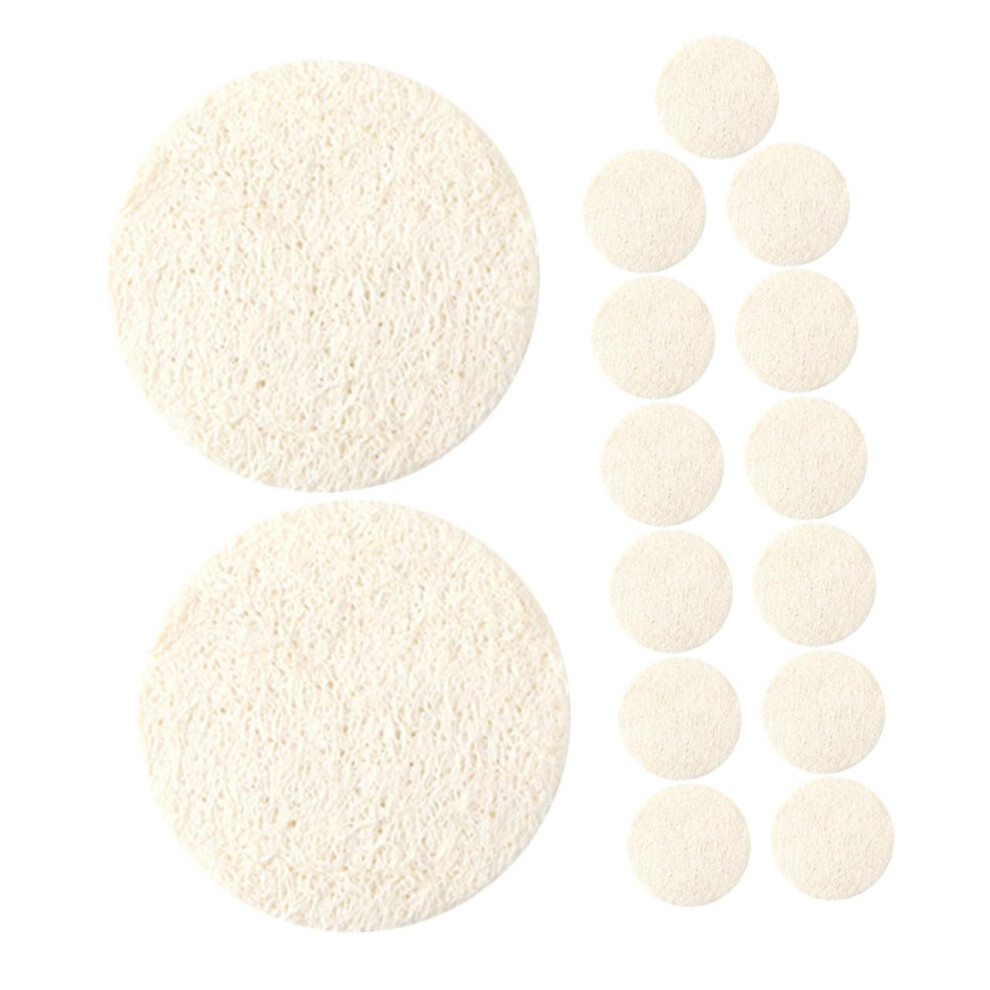 15pcs Loofah Face Pads Natural Exfoliating Facial Sponges Deep Cleansing Reusable Makeup Remover