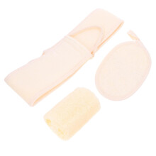 Exfoliating Bath Set with Loofah Back Scrubber for Deep Exfoliation and Soft Skin, 3 Piece for Men and Women