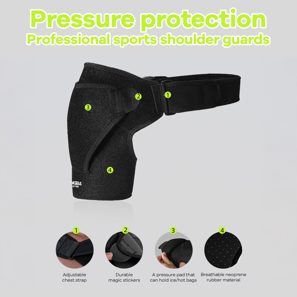 Roc-Electron (Black) Shoulder Brace - Adjustable Pain Relief Sleeve
