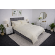(Cream, King) Plain Duvet Cover, Quilt Cover Set with Pillowcases, Bedroom Bedding Bed Set in following colours and Sizes