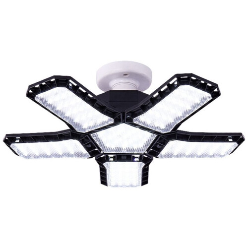 Super Bright LED Garage Light with 5 Adjustable Panels, E27 Screw Socket for Industrial Use