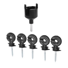 50Pcs Galvanized Steel Electric Fence Insulators with Tool, 9cm
